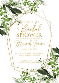 Bridal shower invitation watercolor greenery herbal template edit online 5x7 in pdf