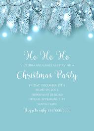 Fir Christmas party invitation tree branch wreath light garland Invitation Poster Sale Banner Flyer greeting 5x7 in card maker