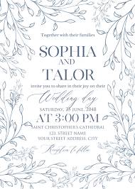 Laurel wreath herbal letterpress design wedding invitation set 5x7 in invitation maker