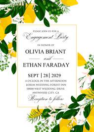 Lemon Engagement party Wedding Invitation suite template printable greenery 5x7 in personalized invitation