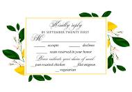 Lemon rsvp card wedding Invitation suite template printable greenery 5x3.5 in invitation maker