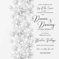 Merry Christmas party invitation white origami paper cut snowflake 5.25x5.25 in customize online