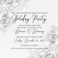 Merry Christmas party invitation white origami paper cut snowflake 5.25x5.25 in editor