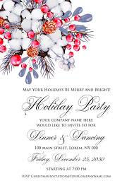 Merry Christmas party Invitation Winter holiday floral wreath fir misletoe cranberry 5x7 in wedding invitation maker