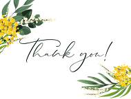 Mimosa yellow greenery herbs wedding invitation set thank you card 5.6x4.25 in create online