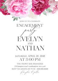 Peony marsala pink red burgundy wedding engagement party invitation set 5x7 in online editor