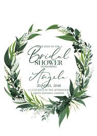 Provence bohemian greenery and field herbs wedding bridal shower invitation set 5x7 in edit online