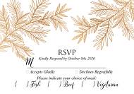 RSVP wedding invitation cards embossing gold foil herbal greenery 5x3.5 in edit online