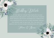 Wedding details invitation set white anemone menthol greenery berry 5x3.5 in online maker