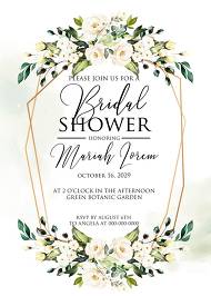 White rose peony greenery watercolor bridal shower invitation free custom online editor 5x7