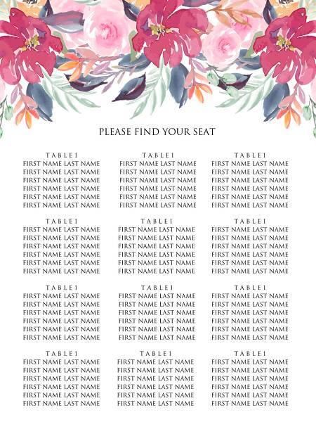 Wedding invitation set watercolor marsala peony pink rose yellow anemone eucalyptus greenery 18x24 in pdf personalized invitation