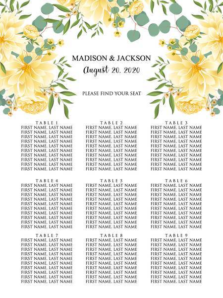 Floral Peony Sunflower Yellow Chrysanthemum Wedding invitation set, bridal shower, baby shower, engagement party invitation, thank you card, rsvp, response card, details card,seating chart, place card, number table card, template