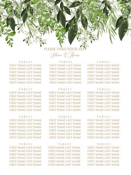 Bridal shower invitation greenery herbal template edit online 18x24 in pdf