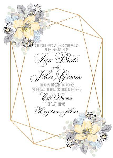 Wedding invitation floral card vector template white rose,cotton, jasmine, eucalyptus leaves watercolor floral marriage background floral wreath