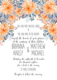 Autumn Halloween wedding invitation greeting card orange peach chrysanthemum sunflower floral dahlia edit online