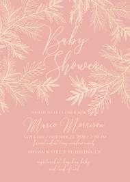Baby shower wedding invitation cards embossing blush pink gold foil herbal greenery 5x7 in create online