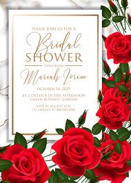 Bridal shower invitation Red rose wedding marble background card template 5x7 in editor