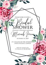 Bridal shower invitation watercolor rose floral greenery 5x7 in custom online editor
