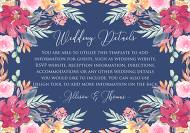 Bridal shower invitation watercolor wedding marsala peony pink rose navy blue background 5x3.5in pdf customizable template