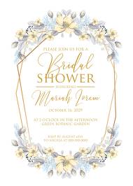 Bridal shower invitation wedding set jasmine apple wreath blossom watercolor FTP 5x7 in invitation editor
