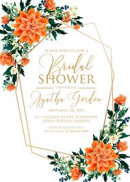 Bridal shower wedding invitation peach peonies, sakura, blooming in Chinese style 5x7 in customizable template
