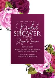 Bridal shower wedding invitation set pink marsala red peony anemone 5x7 in create online
