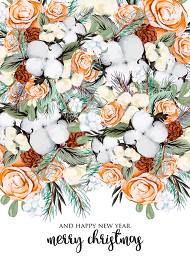 Christmas Party Invitation cotton winter wedding invitation fir peach rose wreath online editor