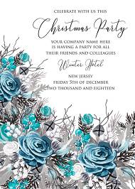 Christmas party Invitation winter wedding invitation Blue rose fir create online