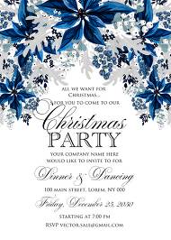 Christmas party wedding invitation set poinsettia navy blue winter flower berry 5x7 in edit template