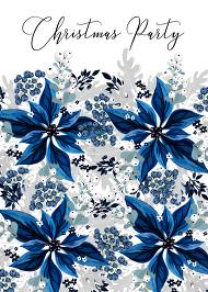 Christmas party wedding invitation set poinsettia navy blue winter flower berry 5x7 in online maker