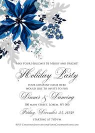 Christmas party wedding invitation set poinsettia navy blue winter flower berry 5x7 in wedding invitation maker