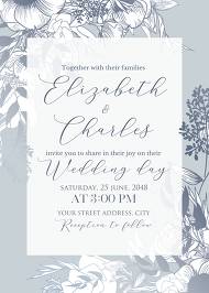 Classic anemone floral wedding invitation set gray 5x7 in maker