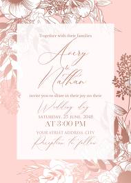 Classic anemone floral wedding invitation set rose gold 5x7 in instant maker