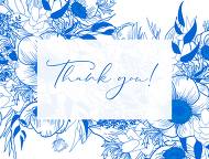 Classic blue anemone floral wedding invitation set thank you card 5.6x4.25 in wedding invitation maker