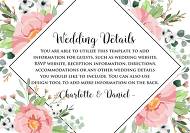 Details card blush pink anemone greenery eucalyptus wedding invitation 5x3.5 in online editor wedding invitation maker