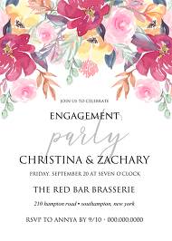 Engagement party invitation watercolor wedding marsala peony pink rose eucalyptus greenery 5x7 in pdf invitation editor