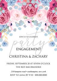 Engagement party pink marsala red Peony wedding invitation anemone eucalyptus hydrangea 5x7 in Customize online