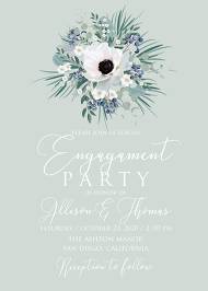 Engagement party wedding invitation set white anemone menthol greenery berry 5x7 in invitation editor
