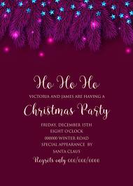 Fir Christmas party invitation tree branch wreath light garland Invitation Poster Sale Banner Flyer greeting 5x7 in card customizable template