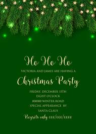 Fir Christmas party invitation tree branch wreath light garland Invitation Poster Sale Banner Flyer greeting 5x7 in card customize online