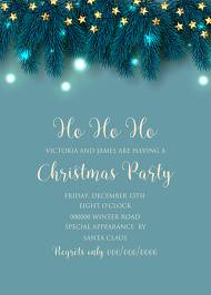 Fir Christmas party invitation tree branch wreath light garland Invitation Poster Sale Banner Flyer greeting 5x7 in card edit online