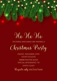 Fir Christmas party invitation tree branch wreath light garland Invitation Poster Sale Banner Flyer greeting 5x7 in card invitation editor