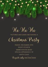 Fir Christmas party invitation tree branch wreath light garland Invitation Poster Sale Banner Flyer greeting 5x7 in card invitation maker