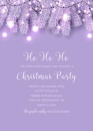 Fir Christmas party invitation tree branch wreath light garland Invitation Poster Sale Banner Flyer greeting 5x7 in card template