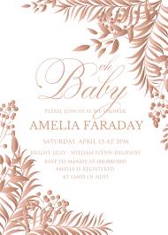 Gold Foil greenery baby shower wedding invitation set herbal design 5x7 in edit online