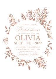 Gold Foil greenery bridal shower wedding invitation set herbal design 5x7 in invitation maker