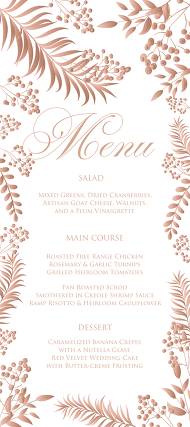 Gold Foil greenery menu design wedding invitation set herbal design 5x7 in wedding invitation maker