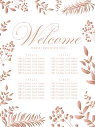 Gold Foil greenery wedding seating chart card invitation set herbal design 18x24 in create online