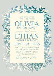Greenery gold foil pressed wedding invitation set blue mint 5x7 in online editor