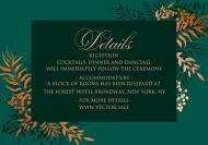 Greenery herbal gold foliage emerald green wedding invitation set details card template 5x3.5 in customize online
